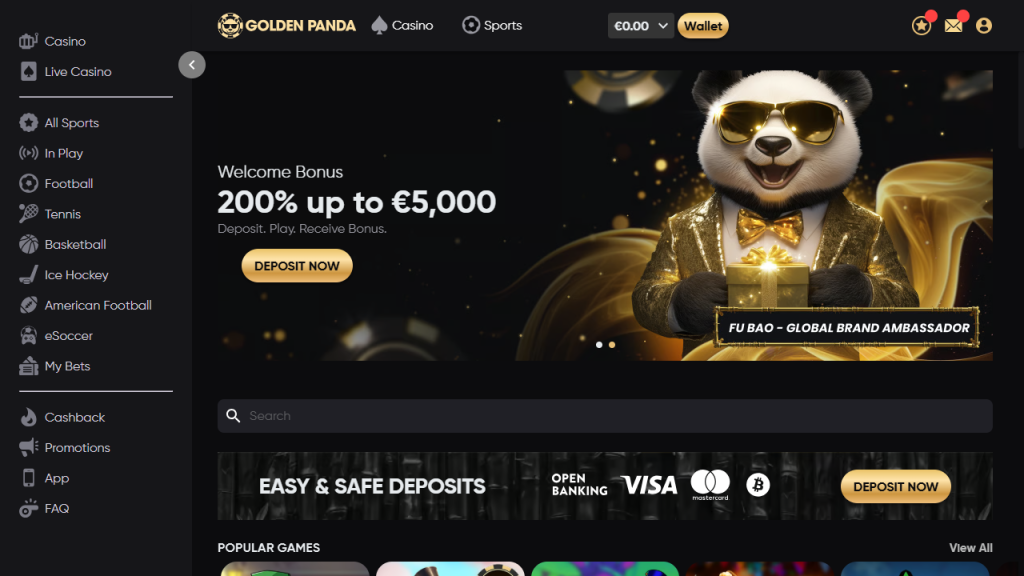 golden panda homepage